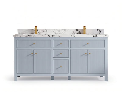 Sonoma 72 in W x 22 in D Free Standing Reeded Double Sink Bathroom Vanity