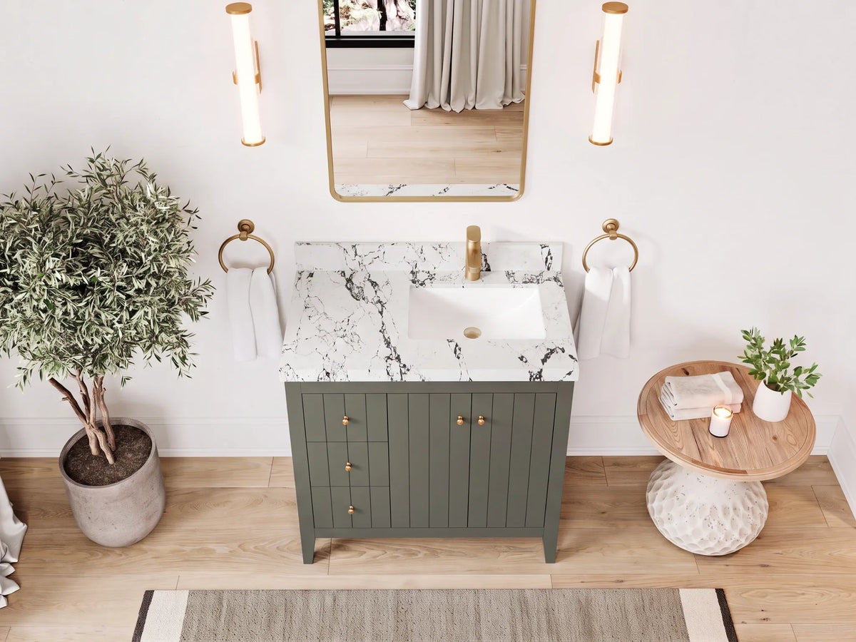 Atlanta 36 in. W x 22 in. D Right Offset Sink Bathroom Vanity