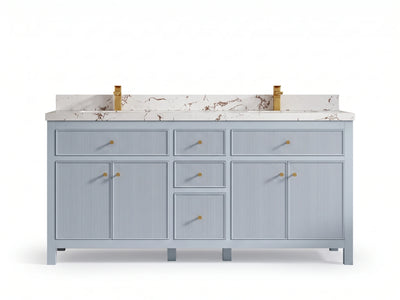 Sonoma 72 in W x 22 in D Free Standing Reeded Double Sink Bathroom Vanity