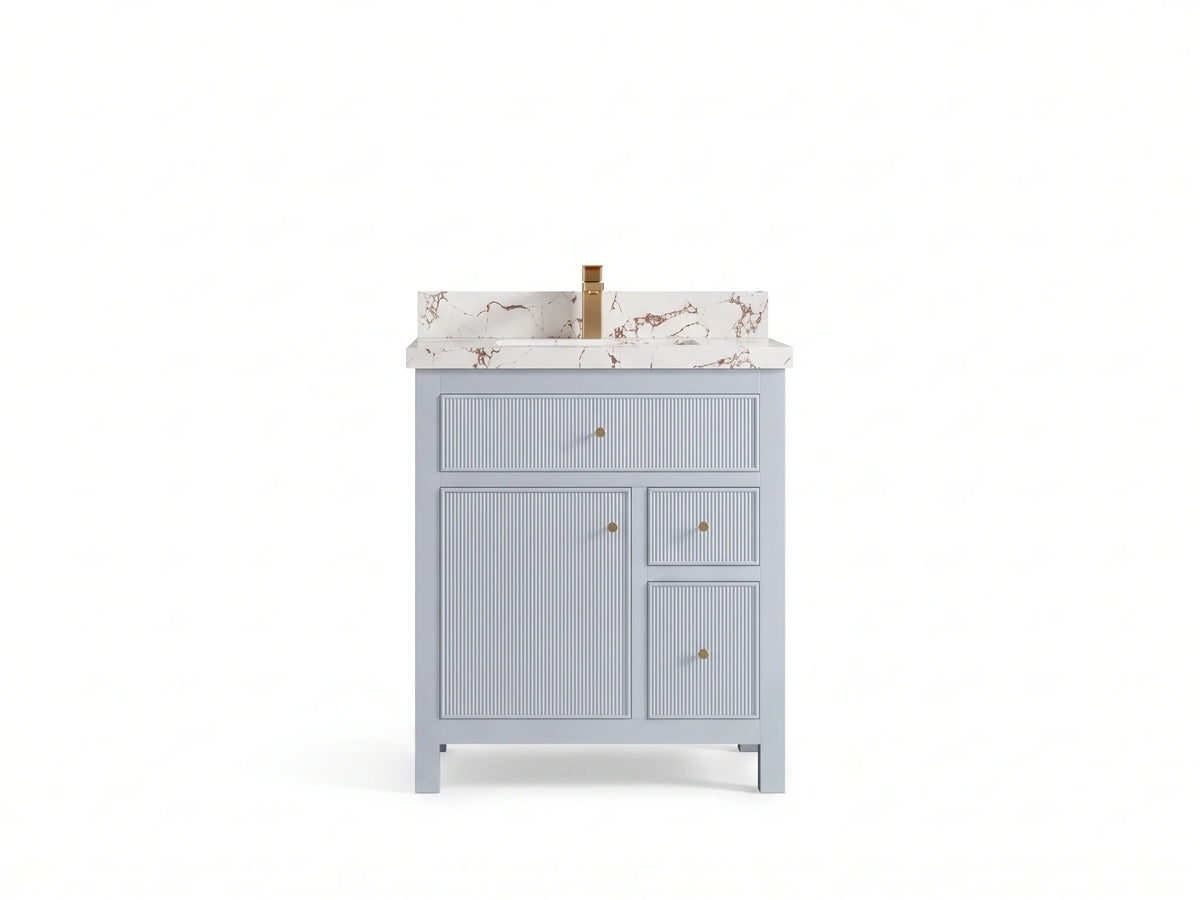 Sonoma 30 in W x 22 in D Reeded Free Standing Single Sink Bathroom Vanity