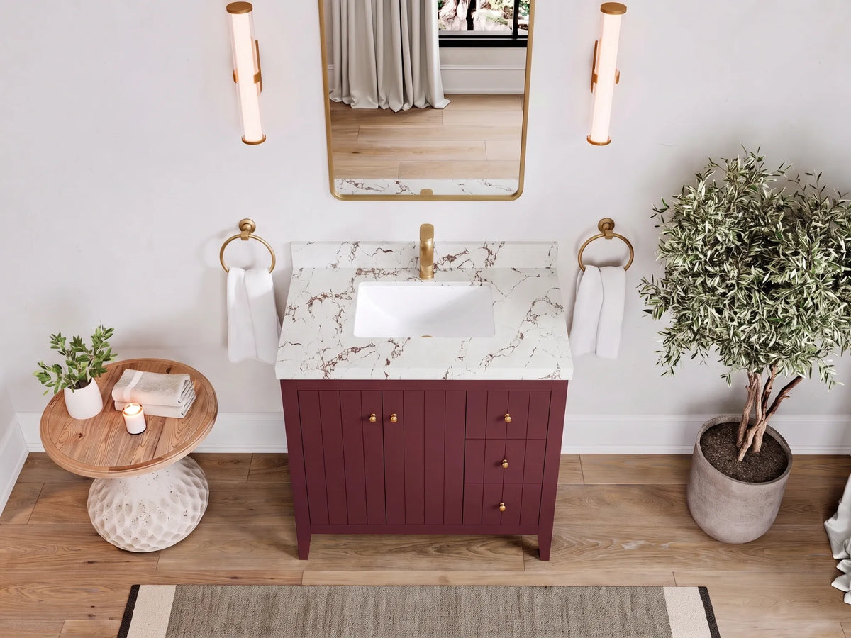 Atlanta 36 in. W x 22 in. D Center Sink Modern Bathroom Vanity