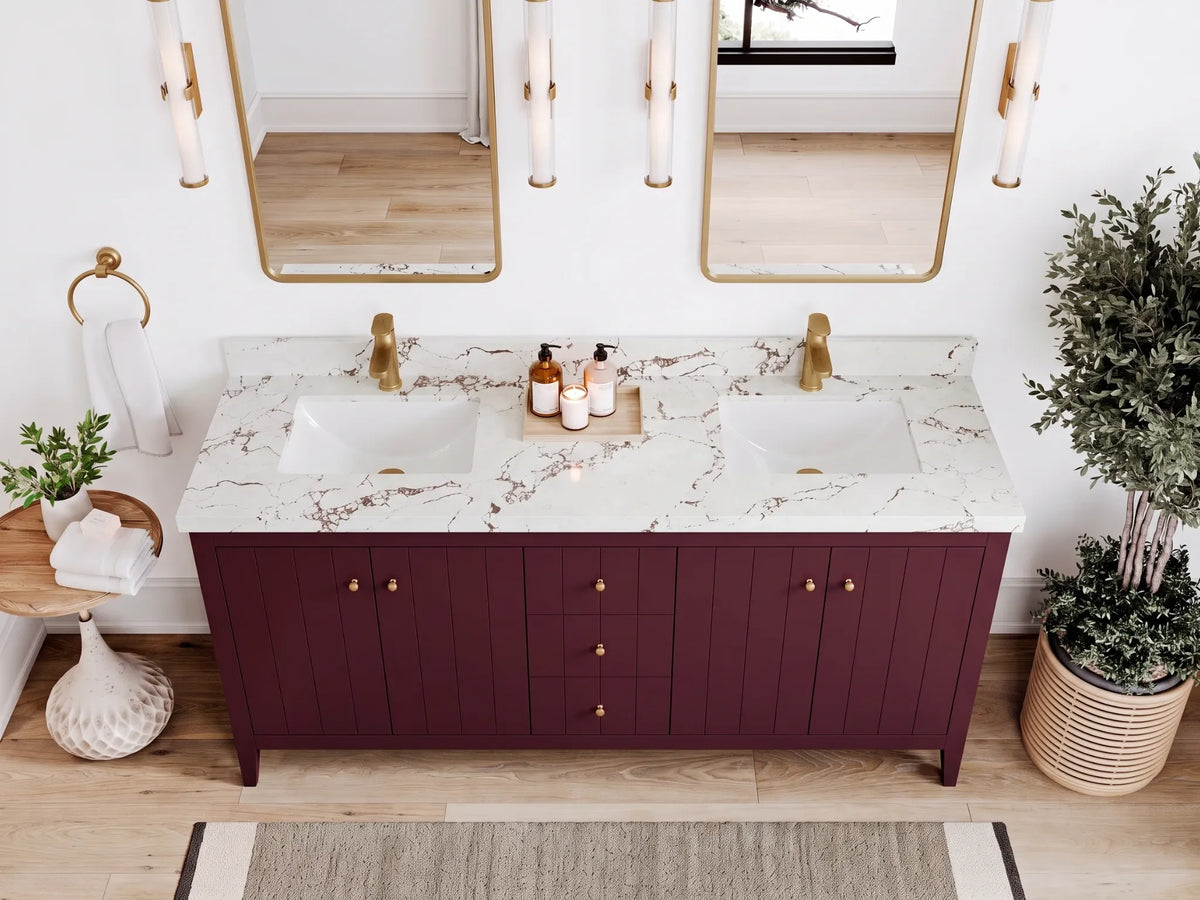 Atlanta 72 in. W x 22 in. D Double Sink Bathroom Vanity