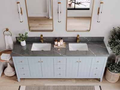 Atlanta 84 in. W x 22 in. D Double Sink Bathroom Vanity