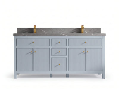 Sonoma 72 in W x 22 in D Free Standing Reeded Double Sink Bathroom Vanity