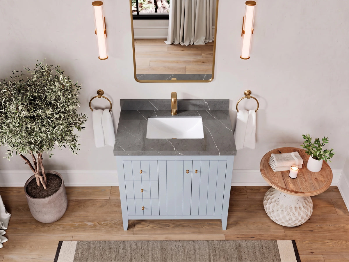 Atlanta 36 in. W x 22 in. D Center Sink Bathroom Vanity for Modern Elegant Bathrooms