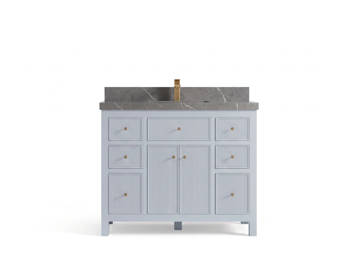 Sonoma 42 in W x 22 in D Free Standing Reeded Single Sink Bathroom Vanity