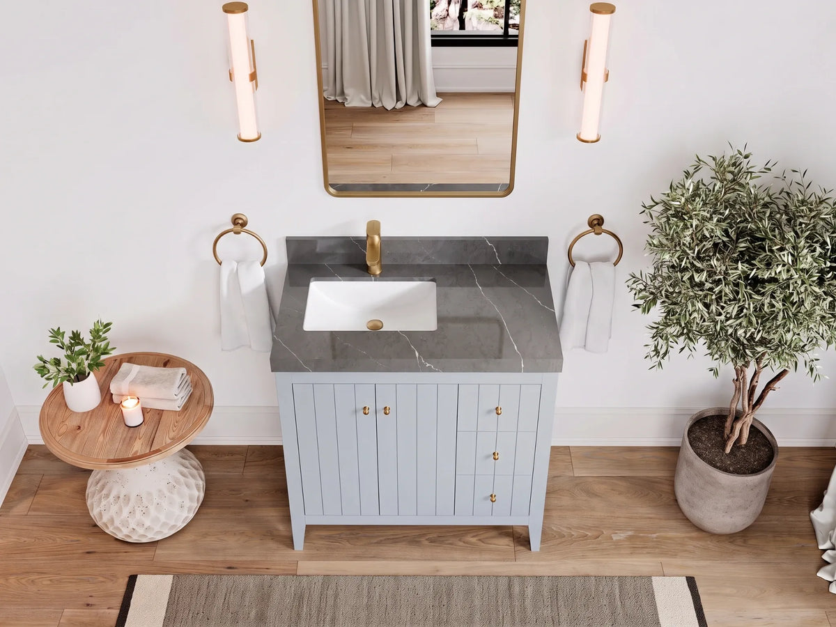 Atlanta 36 in. W x 22 in. D Left Offset Sink Bathroom Vanity