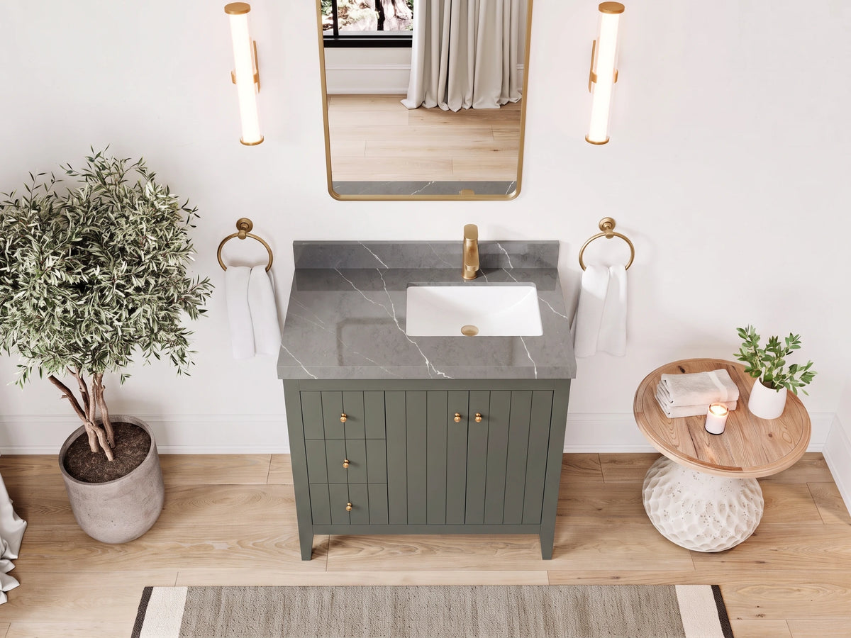 Atlanta 36 in. W x 22 in. D Left Offset Sink Bathroom Vanity
