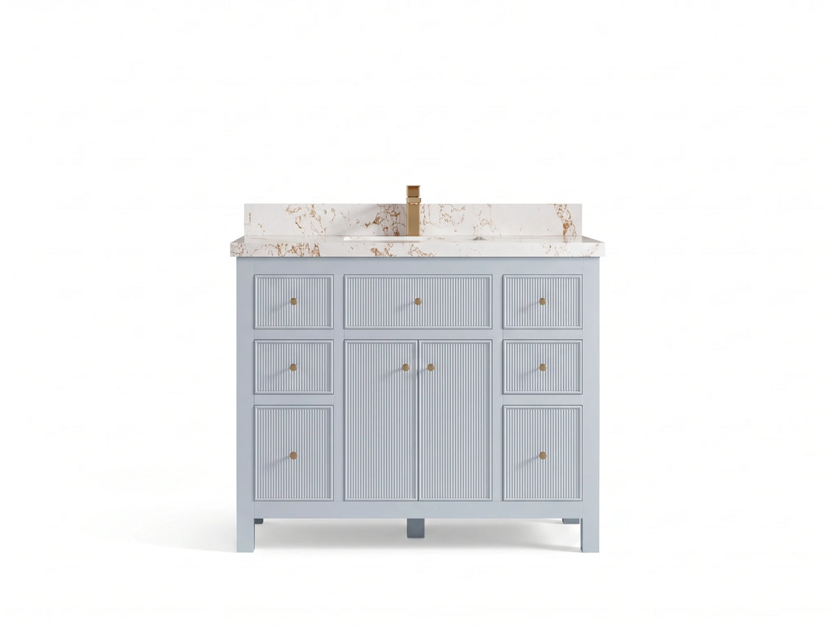 Sonoma 42 in W x 22 in D Free Standing Reeded Single Sink Bathroom Vanity