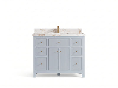Sonoma 42 in W x 22 in D Free Standing Reeded Single Sink Bathroom Vanity