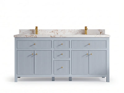 Sonoma 72 in W x 22 in D Free Standing Reeded Double Sink Bathroom Vanity