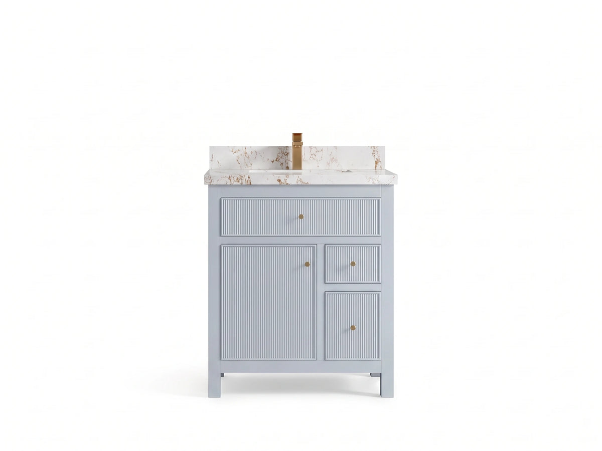 Sonoma 30 in W x 22 in D Reeded Free Standing Single Sink Bathroom Vanity