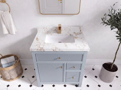 Sonoma 30 in W x 22 in D Reeded Free Standing Single Sink Bathroom Vanity - photo 15