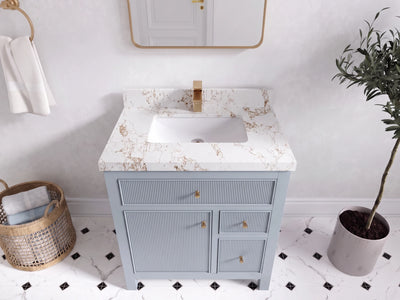 Sonoma 30 in W x 22 in D Reeded Free Standing Single Sink Bathroom Vanity