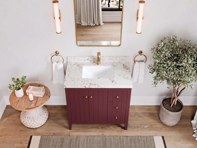 Atlanta 36 in. W x 22 in. D Center Sink Modern Bathroom Vanity