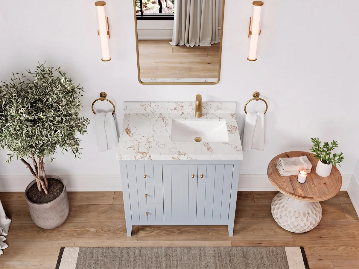 Atlanta 36 in. W x 22 in. D Right Offset Sink Bathroom Vanity