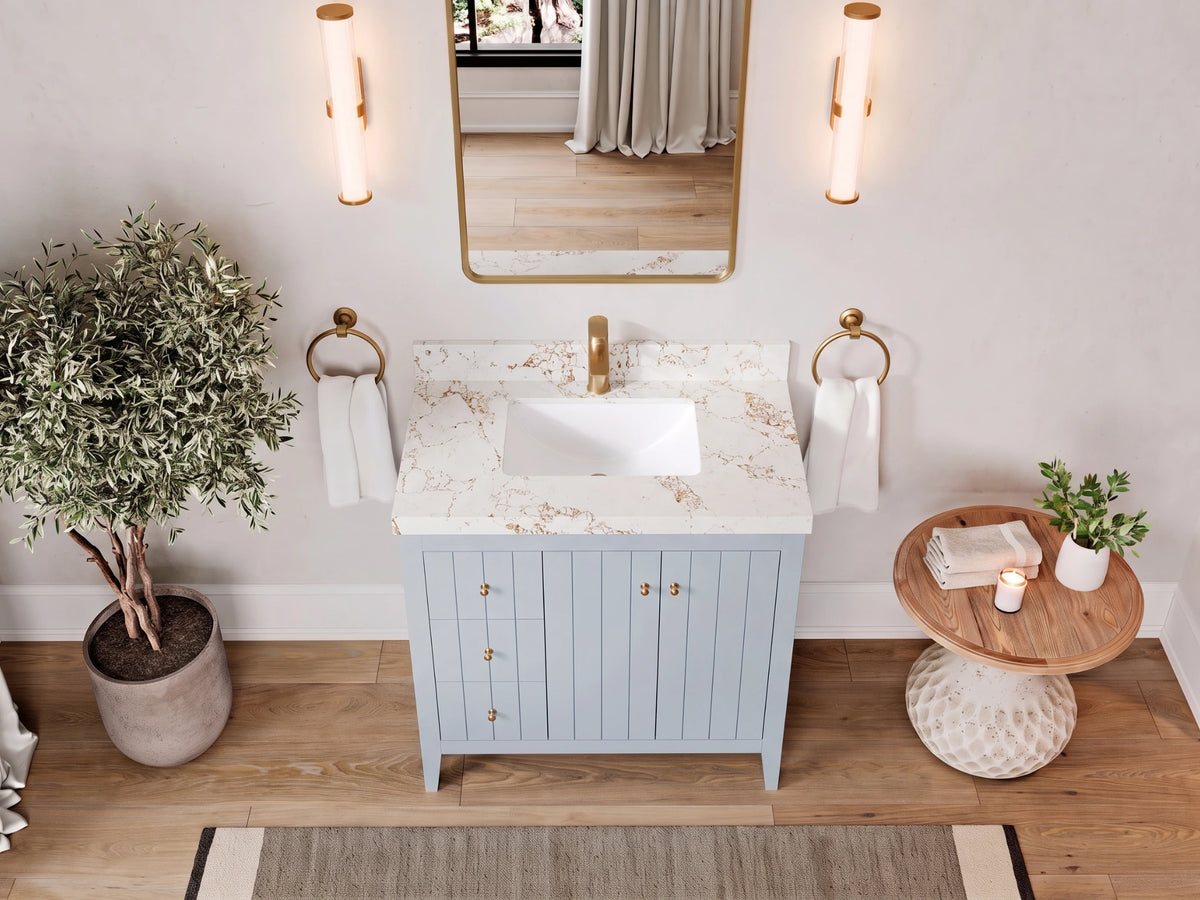 Atlanta 36 in. W x 22 in. D Center Sink Bathroom Vanity for Modern Elegant Bathrooms