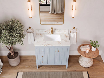 Atlanta 36 in. W x 22 in. D Center Sink Bathroom Vanity for Modern Elegant Bathrooms