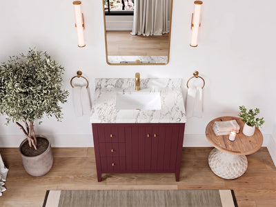Atlanta 36 in. W x 22 in. D Center Sink Bathroom Vanity for Modern Elegant Bathrooms