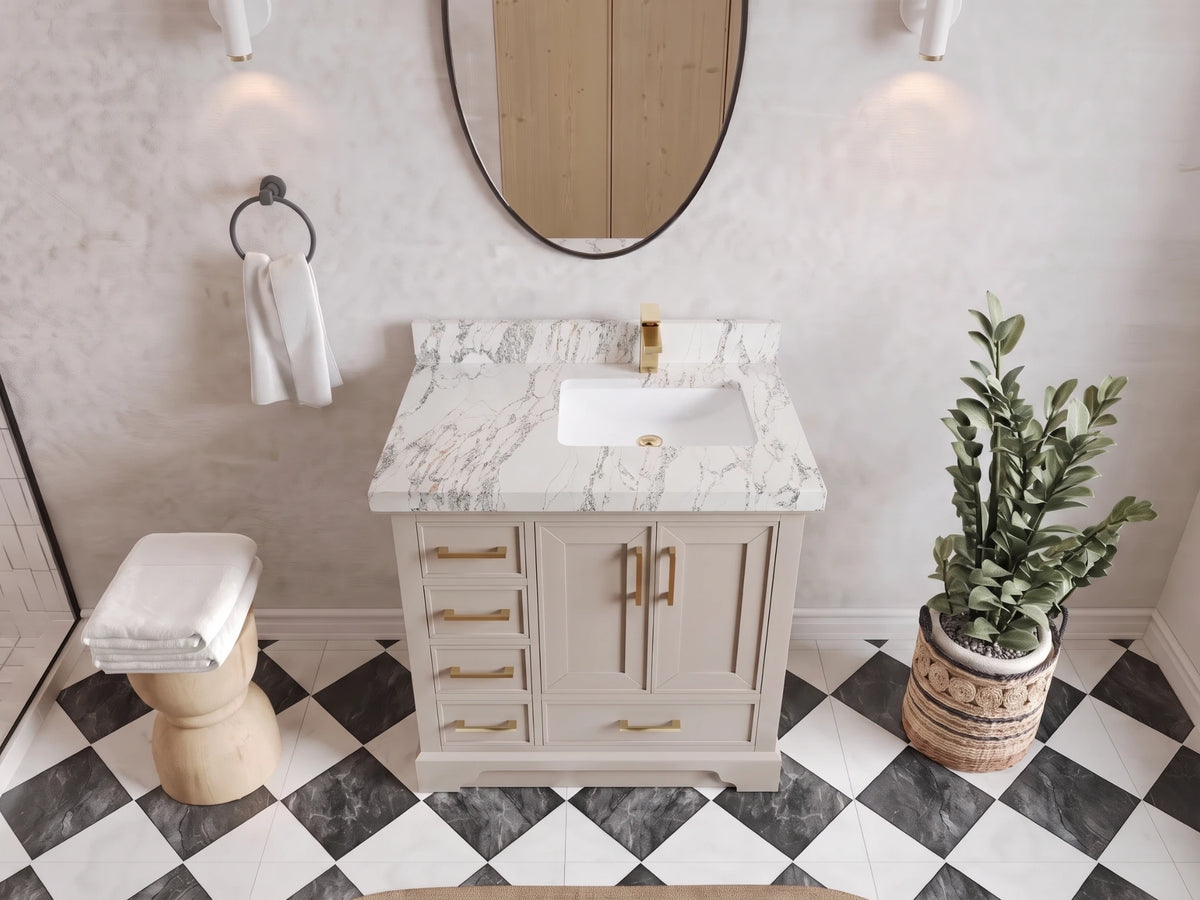 Charlotte 36 in. W x 22 in. D Right Offset Sink Bathroom Vanity