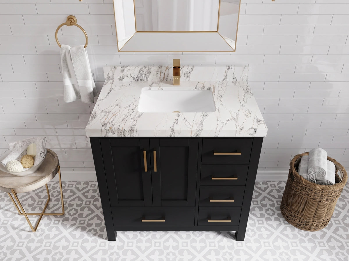 Malibu 36 in. W x 22 in. D Bathroom Vanity Center Sink