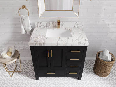 Malibu 36 in. W x 22 in. D Bathroom Vanity Center Sink