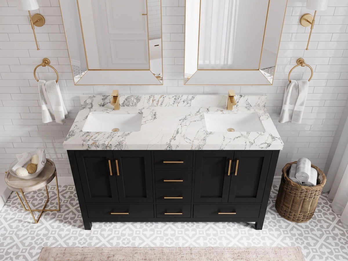Malibu 60 in. W x 22 in. D Double Sink Bathroom Vanity