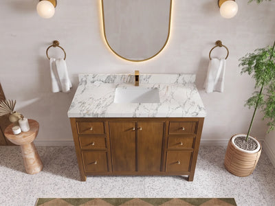 Chicago Teak 48 in. W x 22 in. D Single Sink Bathroom Vanity