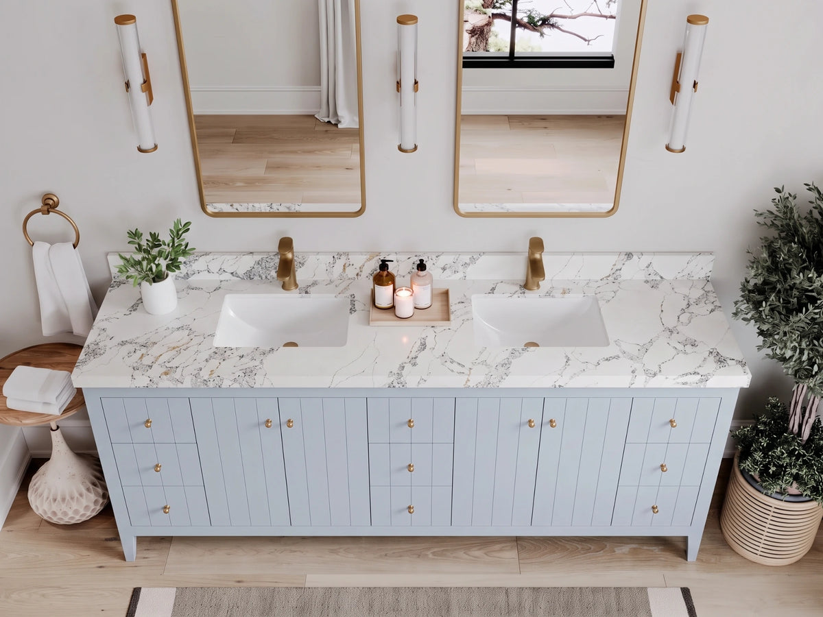 Atlanta 84 in. W x 22 in. D Double Sink Bathroom Vanity