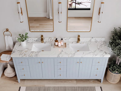 Atlanta 84 in. W x 22 in. D Double Sink Bathroom Vanity