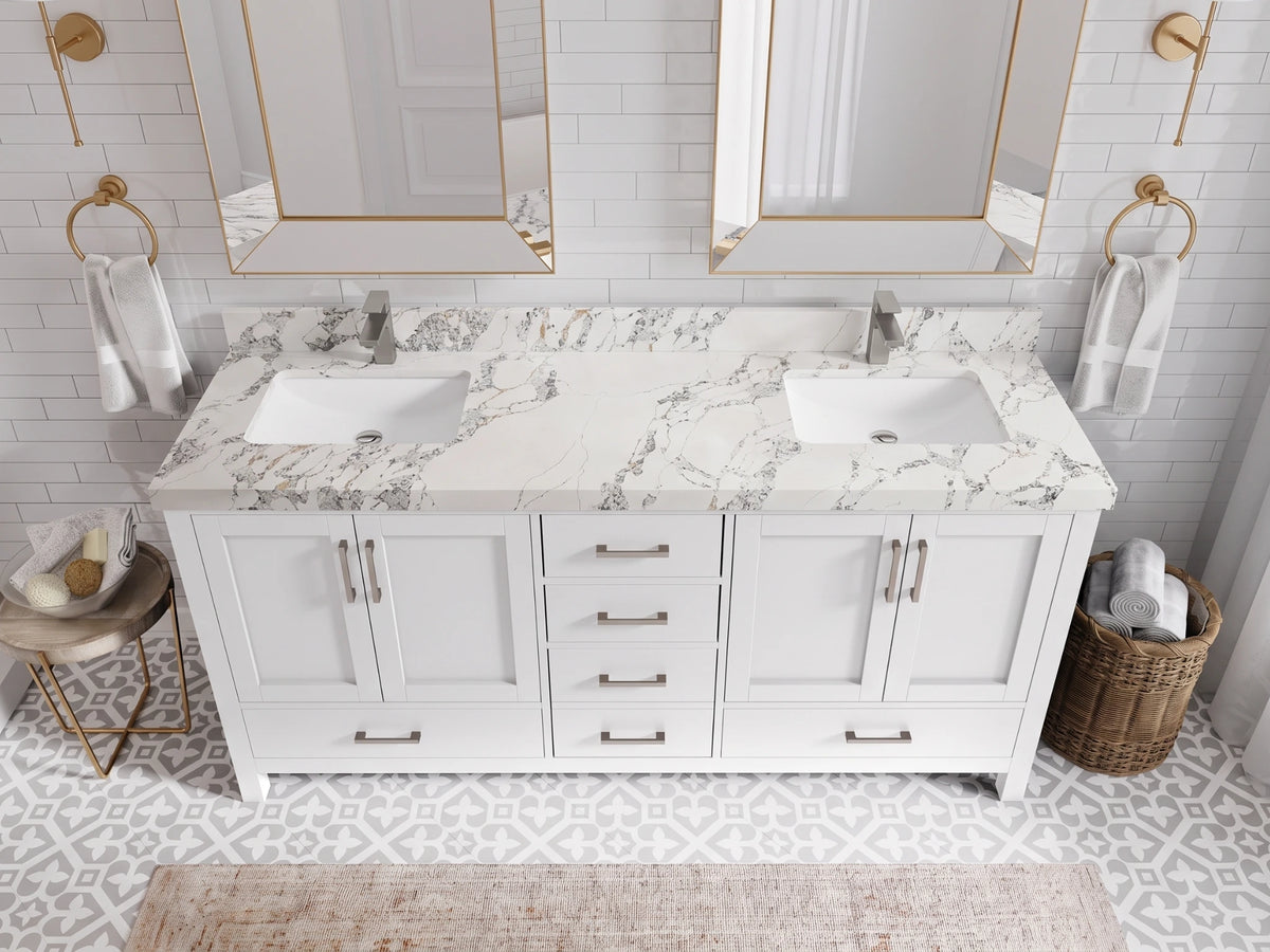 Malibu 72 in. W x 22 in. D Double Sink Bathroom Vanity