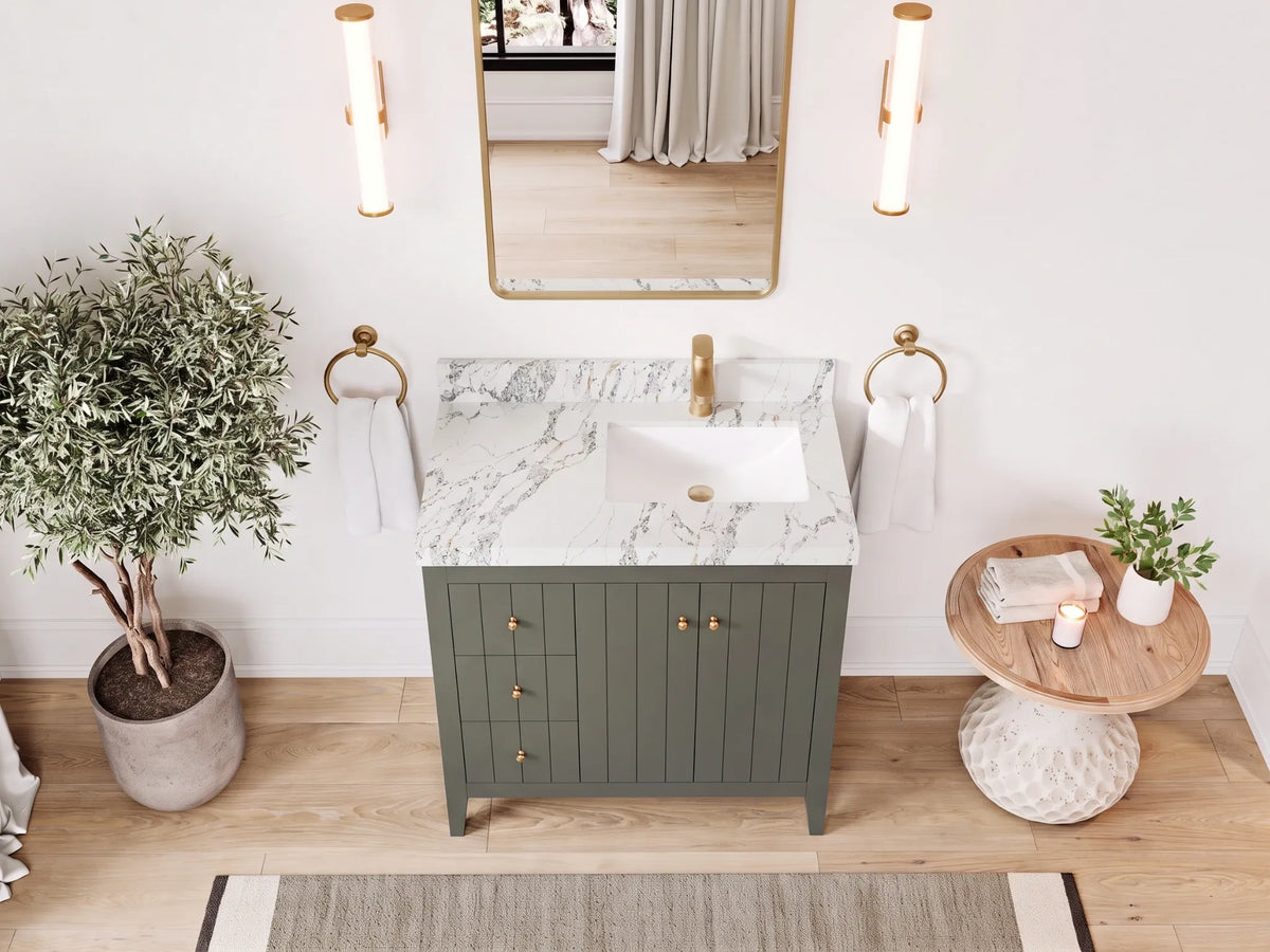 Atlanta 36 in. W x 22 in. D Right Offset Sink Bathroom Vanity