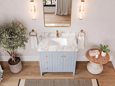 Atlanta 36 in. W x 22 in. D Center Sink Bathroom Vanity for Modern Elegant Bathrooms