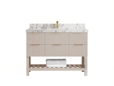 Catalina 48 in W x 22 in D Free Standing Reeded Single Sink Bathroom Vanity