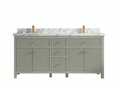 Sonoma 72 in W x 22 in D Free Standing Reeded Double Sink Bathroom Vanity