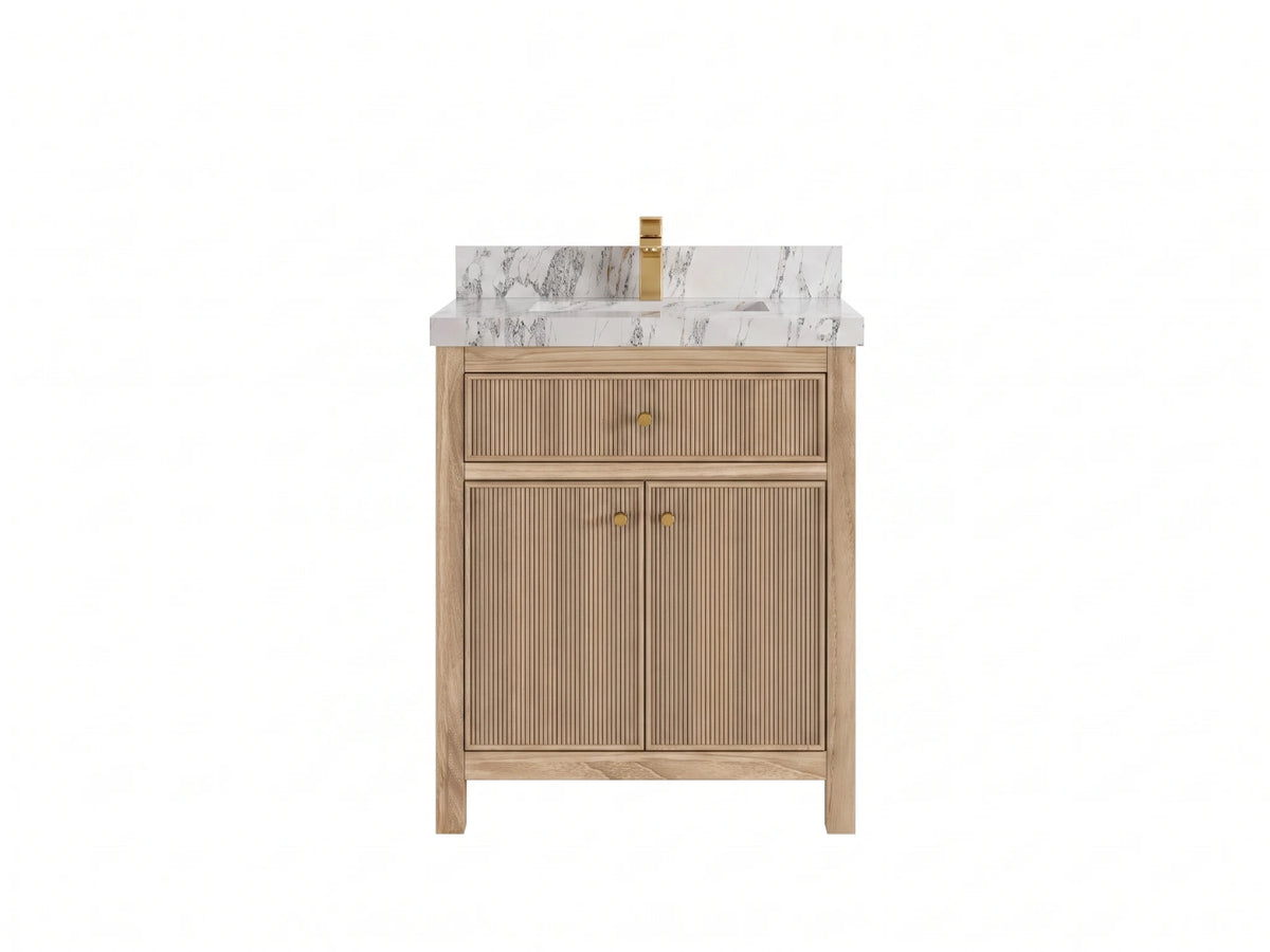 Sonoma Teak Wood 30 in. W x 22 in. D Single Sink Bathroom Vanity