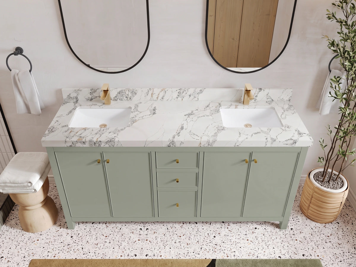 Chicago 72 in. W x 22 in. D Double Sink Bathroom Vanity