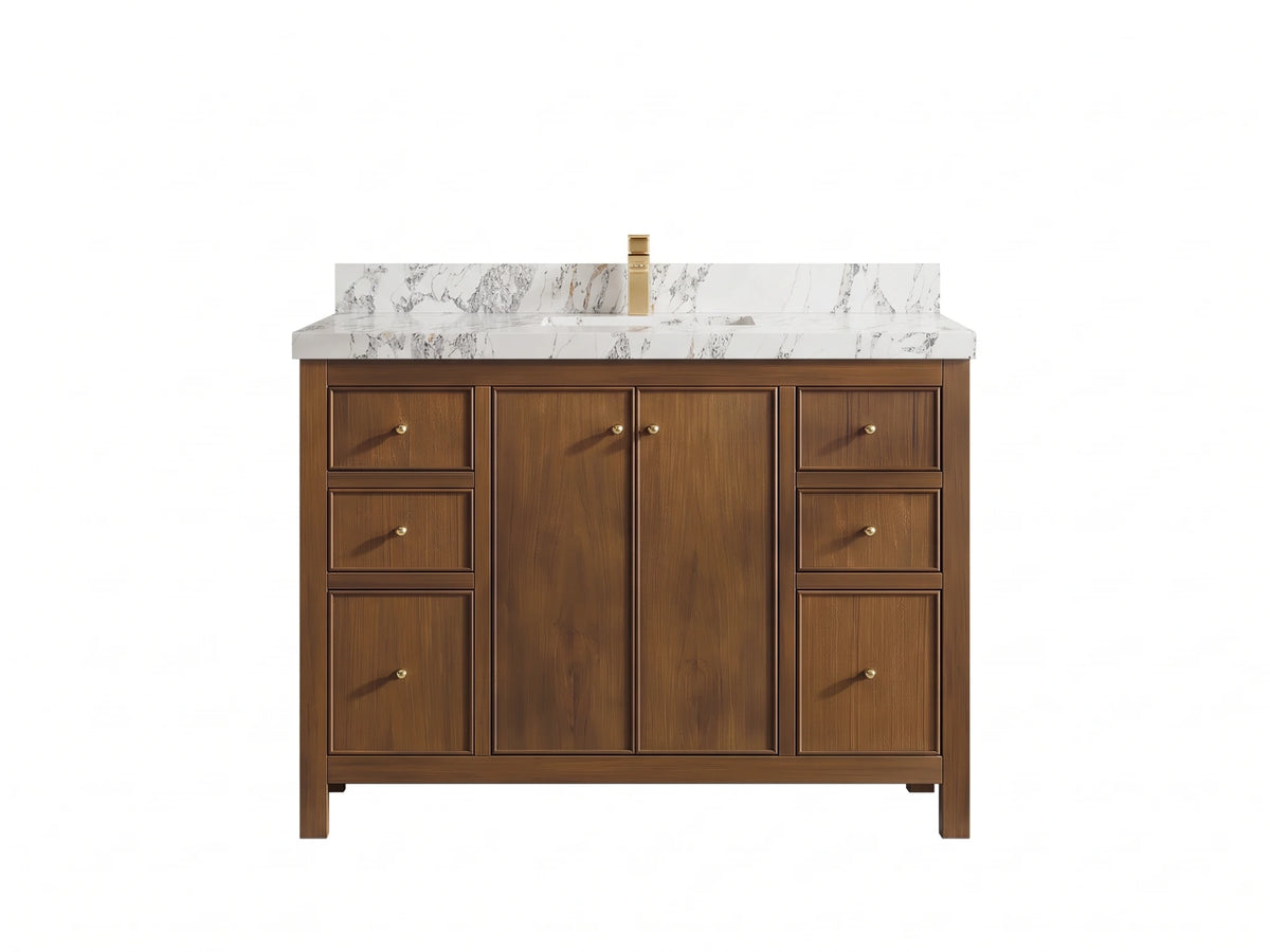 Chicago Teak 48 in. W x 22 in. D Single Sink Bathroom Vanity