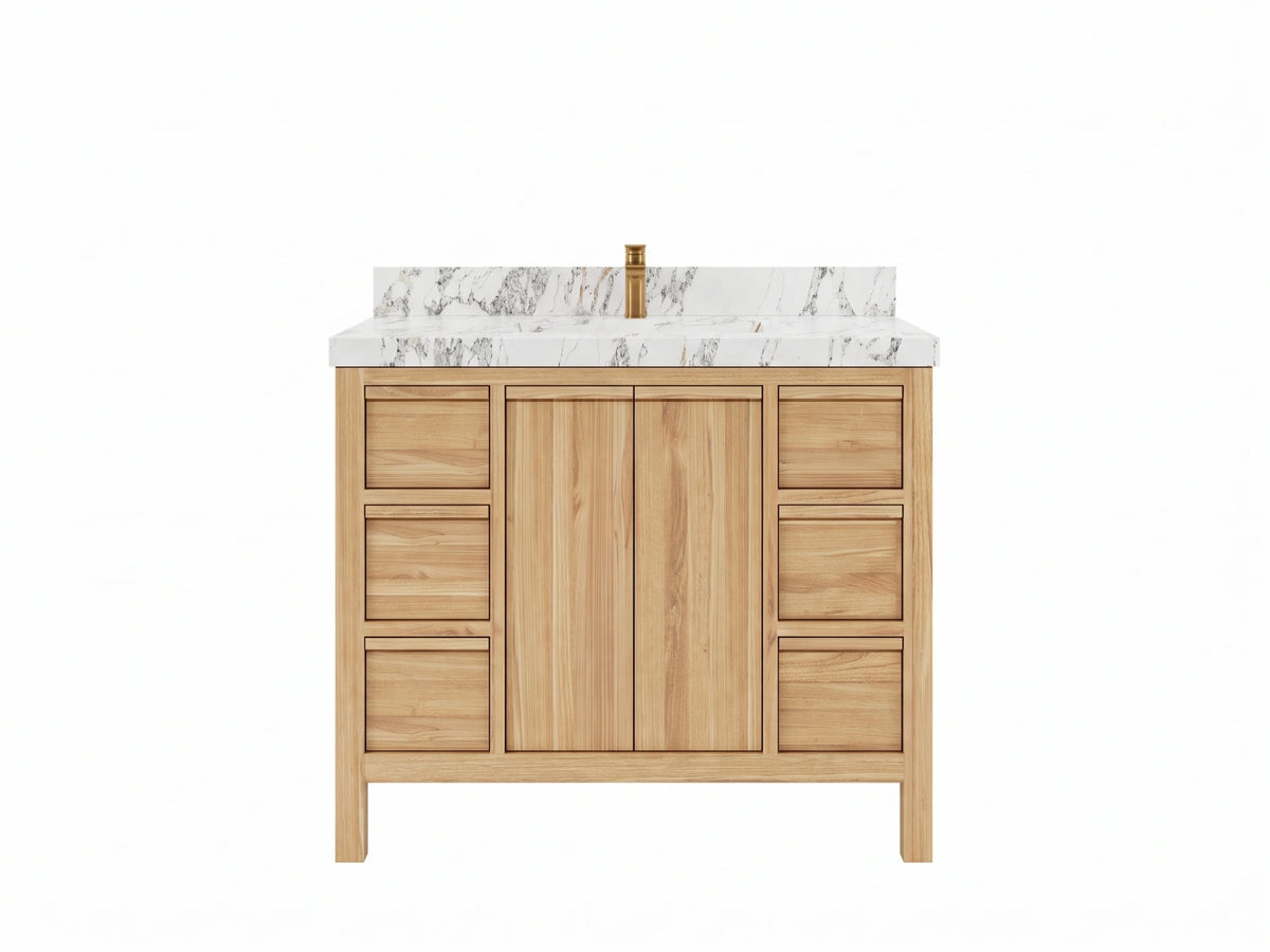 Elizabeth Teak Wood 42 in. W x 22 in. D Single Sink Bathroom Vanity