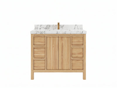 Elizabeth Teak Wood 42 in. W x 22 in. D Single Sink Bathroom Vanity