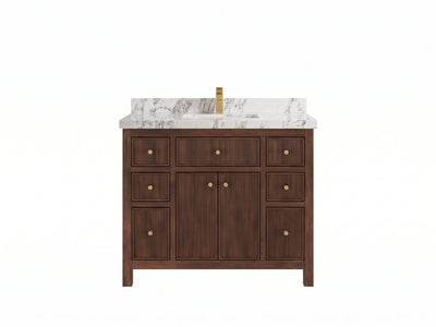 Sonoma Reeded Teak Wood 42 in. W x 22 in. D Single Sink Bathroom Vanity