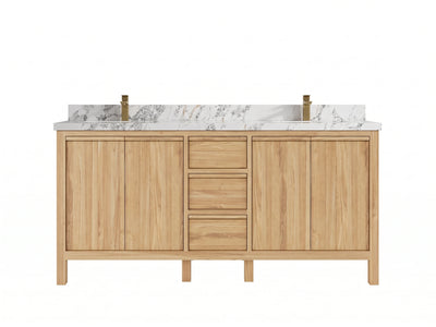 Elizabeth Teak Wood 72 in. W x 22 in. D Double Sink Bathroom Vanity