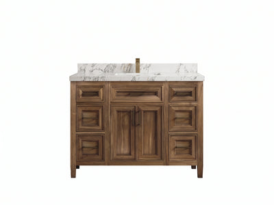 Santa Monica Teak Wood 48 in. W x 22 in. D Single Sink Bathroom Vanity