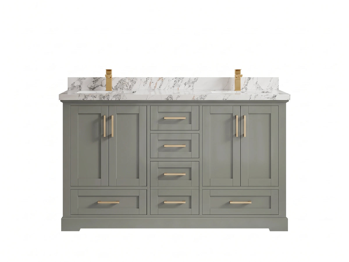 Boston 60 in. W x 22 in. D Double Sink Bathroom Vanity