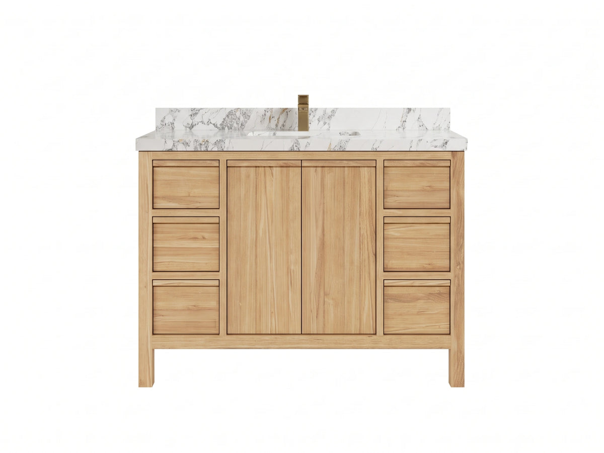 Elizabeth Teak Wood 48 in. W x 22 in. D Single Sink Bathroom Vanity