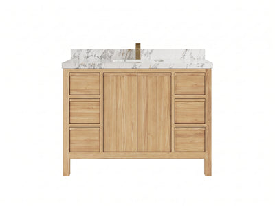 Elizabeth Teak Wood 48 in. W x 22 in. D Single Sink Bathroom Vanity