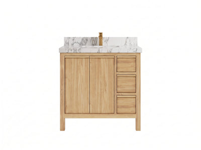 Elizabeth Teak Wood 36 in. W x 22 in. D Center Sink Bathroom Vanity