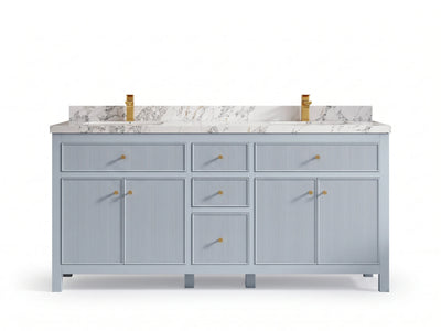 Sonoma 72 in W x 22 in D Free Standing Reeded Double Sink Bathroom Vanity
