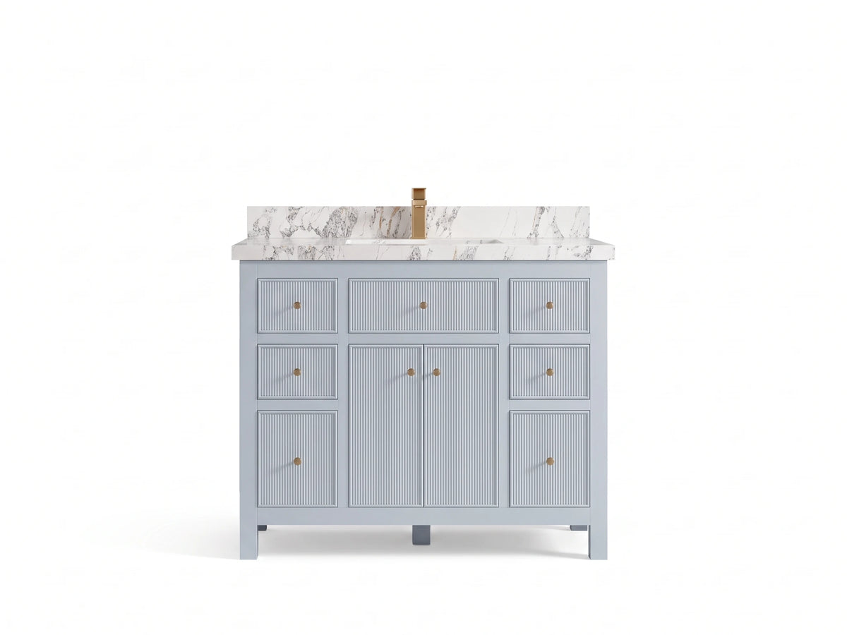 Sonoma 42 in W x 22 in D Free Standing Reeded Single Sink Bathroom Vanity