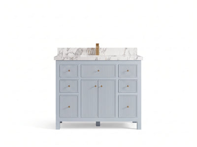 Sonoma 42 in W x 22 in D Free Standing Reeded Single Sink Bathroom Vanity